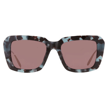Tory Burch Light Brown Mirrored Gold Square Ladies Sunglasses 