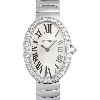 Baignoire Mini Silver Dial 18kt White Gold Ladies Watch WB520025