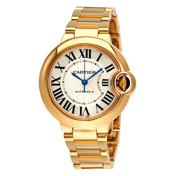 Ballon Bleu de Cartier 18k Yellow Gold Silvered Opaline Dial Ladies Watch WGBB0005