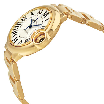Ballon Bleu de Cartier 18k Yellow Gold Silvered Opaline Dial Ladies Watch WGBB0005
