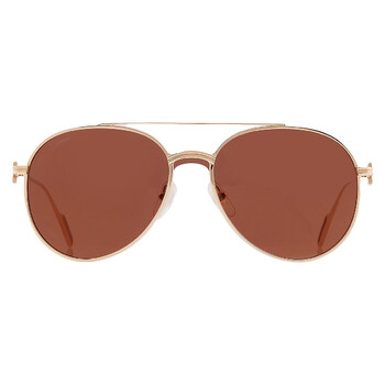 C de Cartier Brown Pilot Unisex Sunglasses CT0273S 002 99