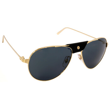 Cartier Santos de Cartier Grey Pilot Men's Sunglasses CT0038S 015
