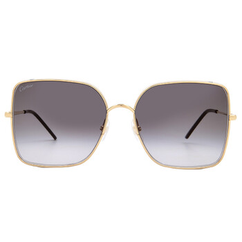 Cartier Grey Gradient Square Ladies Sunglasses CT0401S 001