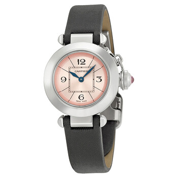 Miss Pasha Pink Dial Grey Satin Ladies Watch W3140026
