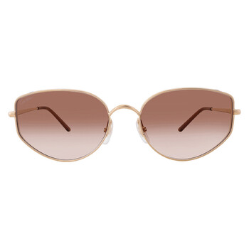 Panthere de Cartier Brown Cat Eye Ladies Sunglasses CT0300S 002 58