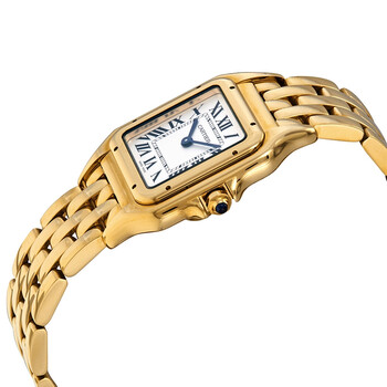 Panthere de Cartier Medium Silver Dial 18kt Yellow Gold Ladies Watch WGPN0009
