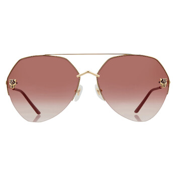 Panthere de Cartier Red Multi Treatment Pilot Ladies Sunglasses CT0355S 003 64 Panthere de Cartier Red Multi Treatment Pilot Ladies Sunglasses CT0355S 003 64