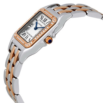 Panthere Medium Model Silver Dial Ladies Steel and 18kt Pink Gold Watch W3PN0007