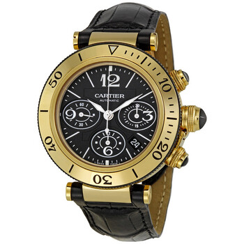 Pasha 18k Yellow Gold Black Dial Chronograph Men's Watch W3030017