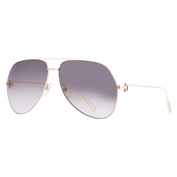 Premiere de Cartier Grey Gold Flash Pilot Unisex Sunglasses CT0110S 005 62
