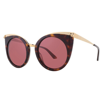 Panthere de Cartier Red Cat Eye Ladies Sunglasses CT0122S 002 52