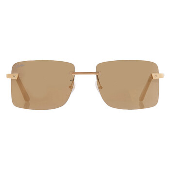 Santos de Cartier Brown Grey Rectangular Men's Sunglasses CT0033RS 001 57