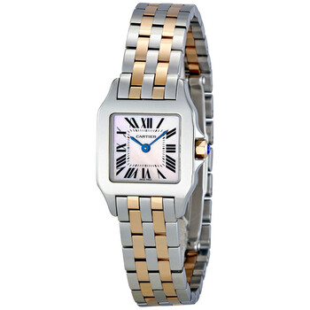 Santos Demoiselle Pink Mother of Pearl Dial Two Tone Steel Ladies Watch W25074Y9