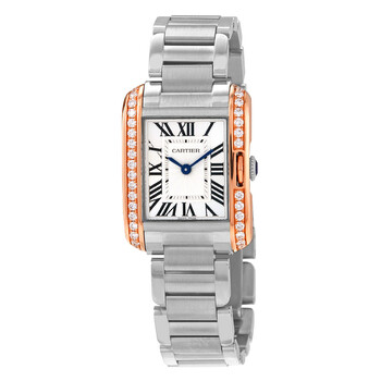 Tank Anglaise Silver Dial Two-tone Stainless Steel Ladies Watch W3TA0002