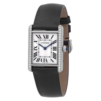 Cartier Tank Must WSTA0042 レディース腕時計 Cartier Tank Quartz Small Model Diamond Silver Dial Ladies Watch