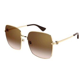 Trinity Brown Gradient with Gold Flash Mirror Square Ladies Sunglasses CT0401S 002 60