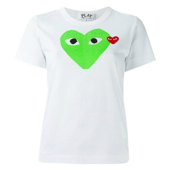 Cdg Play Polka Dot Heart Logo Printed T-Shirt, Size X-Small P1T233-1