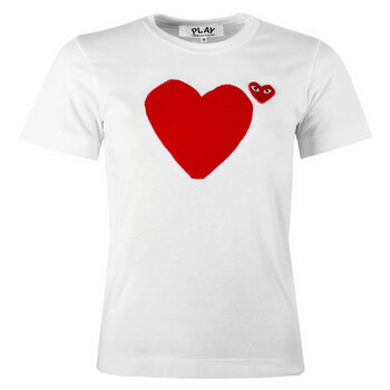 Red Heart Emblem T-Shirt In White