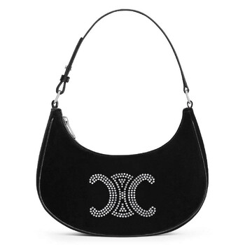 Ava Triomphe Strass Velvet Shoulder Bag