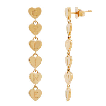 Cœur Celine Heart Earrings in Brass with Gold Finish