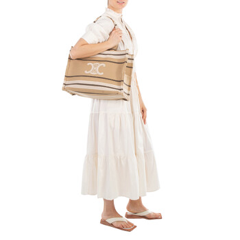 Large Cabas Striped Tote Bag