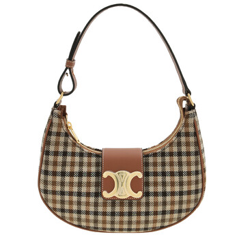 Celine Small Cabas Thais In Vichy Textile And Calfskin