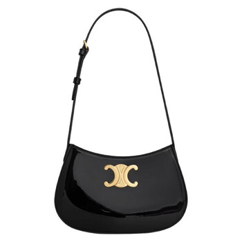 Celine Medium Tilly Bag In Patent Calfskin - Black 115703FZO.38NO