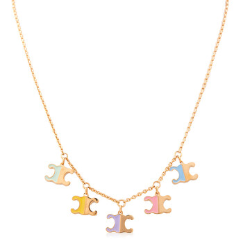 Multicolor Logo Charm Necklace