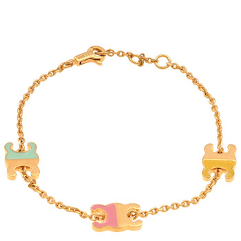 【CELINE】Gold-finish l charm bracelet【ランク:Ａ】 Céline Celine Triomphe Gold Finish Brass Charm Bracelet