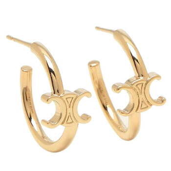 【国内発送】TRIOMPHE ASYMMETRIC HOOPS IN BRASS Celine Triomphe Asymmetric Hoops 460RD6BRA.35OR