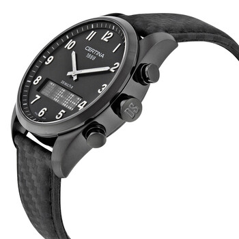 DS Multi-8 Black Dial Black Leather Men's Quartz Watch C020.419.16.052.00