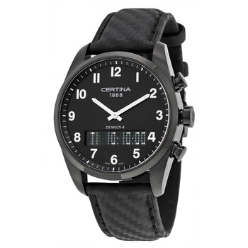 DS Multi-8 Black Dial Black Leather Men's Quartz Watch C020.419.16.052.00