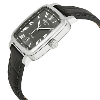 DS Podium Grey Dial Black Leather Ladies Watch C025.510.16.083.00