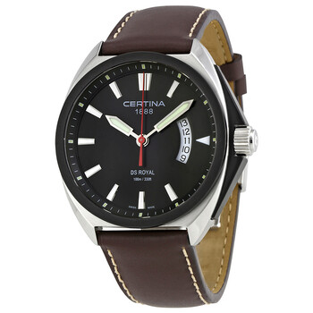 DS Royal Black Dial Men's Brown Leather Watch C010.410.16.051.00