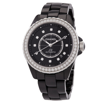J12 Automatic Diamond Black Dial Ladies Watch H6526