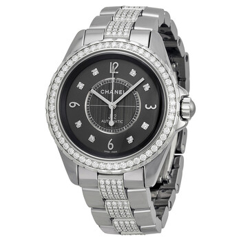 J12 Automatic Grey Dial Titanium and Ceramic Ladies Watch H3106