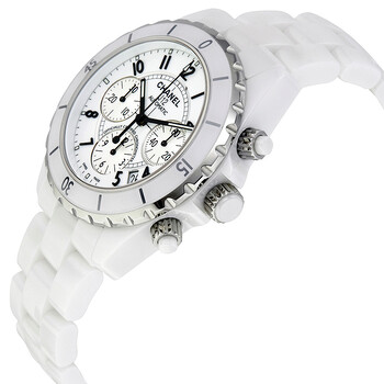 J12 Chronograph White Ceramic Unisex Watch H1007