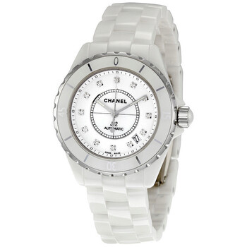 J12 Diamond White Ceramic Midsize Unisex Watch H1629