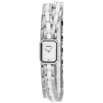 Premiere White Dial Ceramic and Steel Diamond Ladies Watch H3059