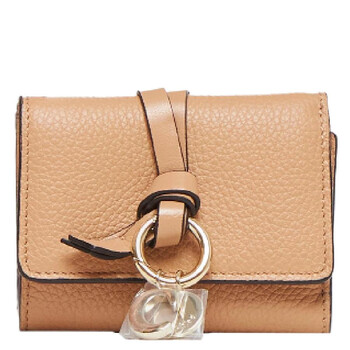 【CHLOE】ALPHABET MINI WALLET Chloé Mini Alphabet Tri Fold In Grained Leather in Light tan