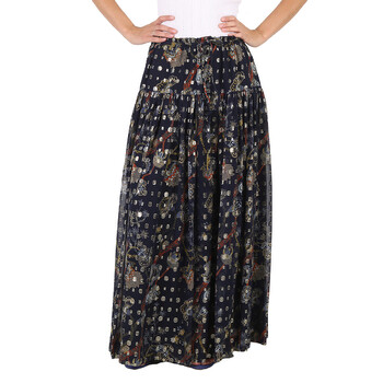Etudes Paisley Knee Length Skirt, Brand Size 36 (US Size 4) E14W 