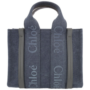 Chloé Sand Linen Woody Small Logo Tote CHC23SS369J7220H