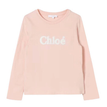 Chloé Girls Embroidered Pineapple T-Shirt in Beige