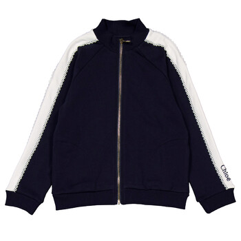 Girls Frill-Trim Cotton Zip-Up Sweatshirt, Size 8Y C15D87-859