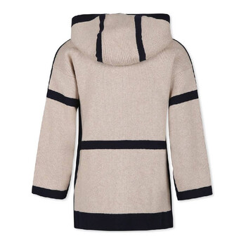 Girls Signature Logo Ribbed Knit Hooded Jacket, Size 10