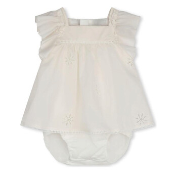 Kids Cotton Embroidered Stars And Ladder Stitch Work Dress C20148-440