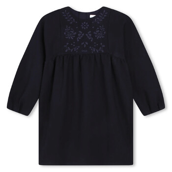 Chlo Kids Logo Embroidered Long-Sleeved Dress, Size 10Y C12928-859 -  Clothing - Jomashop