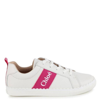 Chloe ロレンレススニカ CHC19U108D2 6J1 Chloé Lauren Lace-Up Scalloped Trims Sneakers, Brand Size 36