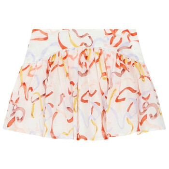 Kids Ribbon Print Cotton Voile Mini Skirt