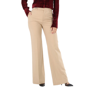 Chloé Ladies In Houndstooth Cotton Wool High-rise Flared